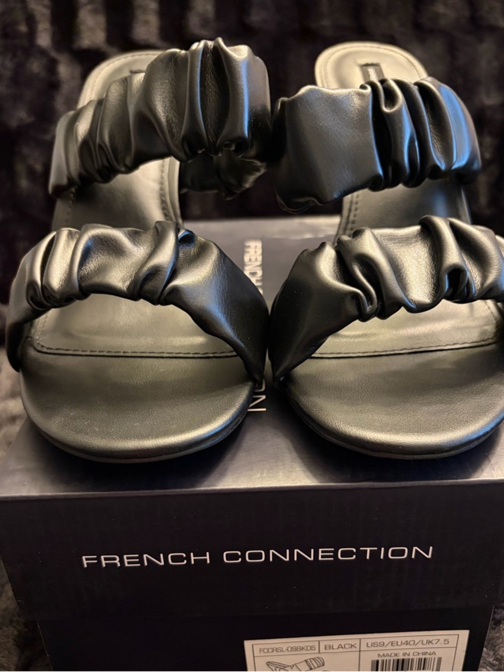 French Connection Crystal Ruched Mules - Picture 4 of 14